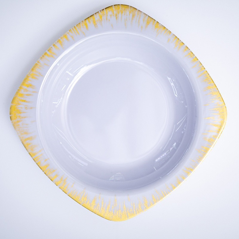 Plato de comida rápida transfronterizo plato de comida de rejilla dividida vajilla de plástico comercial de metamina rectangular resistente a la caída seis rejillas cantina escuela Item Picture