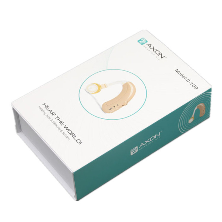 Foreign trade version hearing aid, back-ear rechargeable sound amplifier, flesh-colored English packaging hearing aid details Picture
