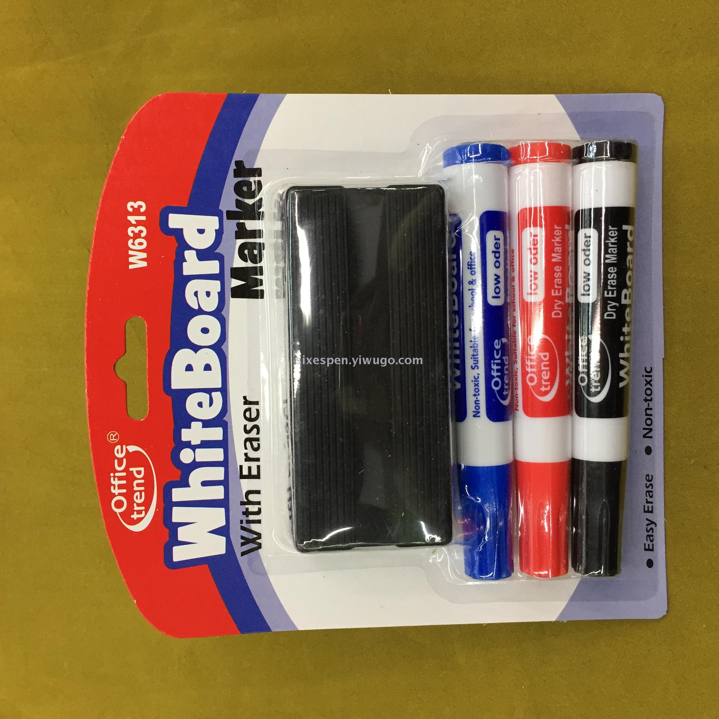 3+1 Whiteboard pen + board brush, erasable whiteboard pen set