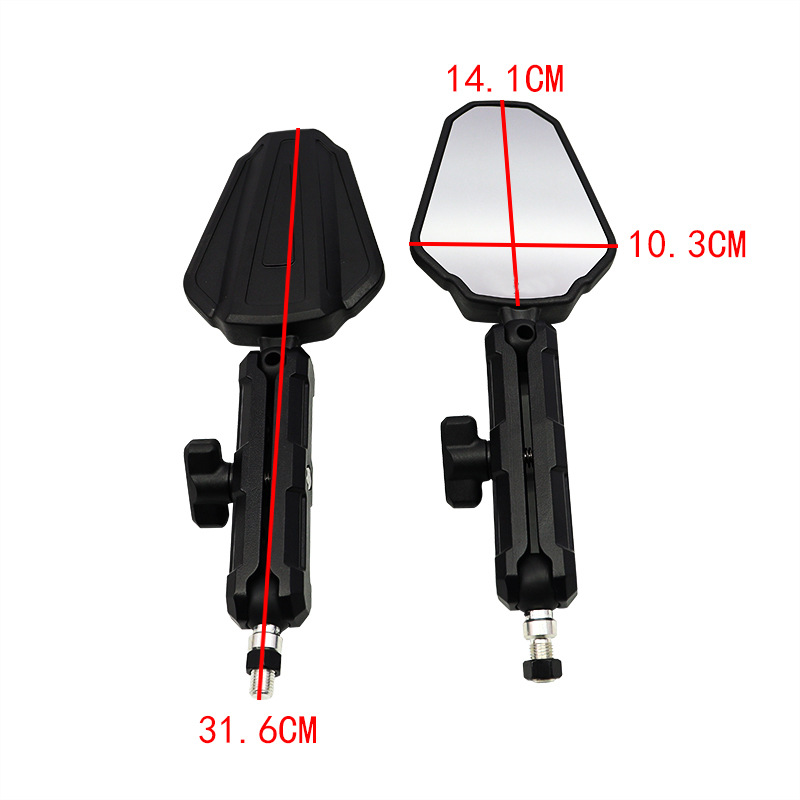 The cross-border bestseller motorcycle rearview mirror competition is applicable to most motorcycle folding universal rearview mirrors Specification drawing