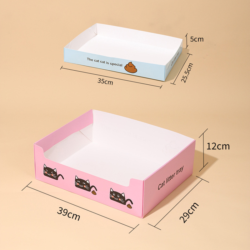 Monthly litter box, eco-friendly paper cat poop box, no-rinse cat toilet, wholesale of emergency litter boxes for business trips and travels details Picture