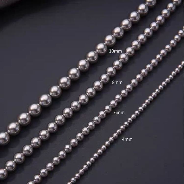 Yunyi Shijia's high-end grey beaded necklaces are available in wholesale in various thicknesses. Large quantities are in stock and can be worn single or stacked. Factory direct sales Item Picture