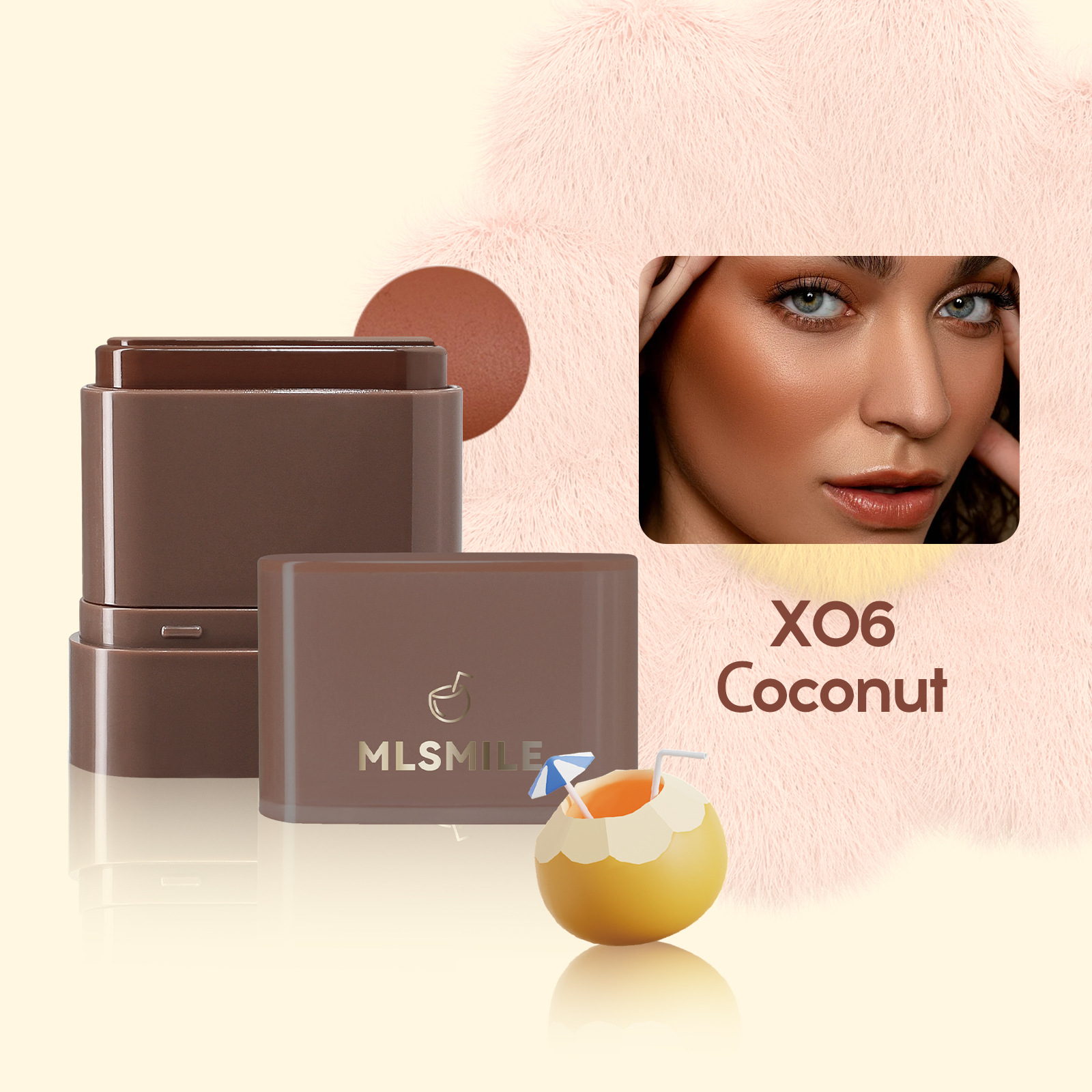 Yicai Highlighters contour Waterproof, moisturizing, shiny and color-changing Fruit two-in-one herbal flat tube Cheek Blush Lipstick, high-quality OEM/ODM factory customized wholesale, small batch customization details Picture