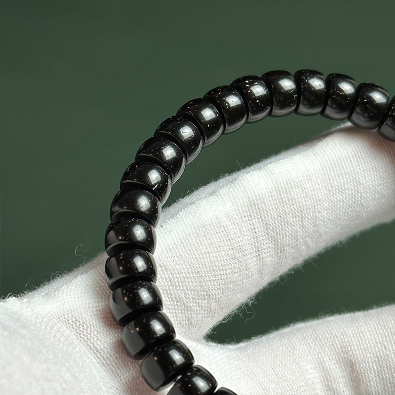 【8mm Straight Cut Bracelet 】 All-handmade, original ecological Indonesian coconut stem single-loop bracelet beads for men and women details Picture