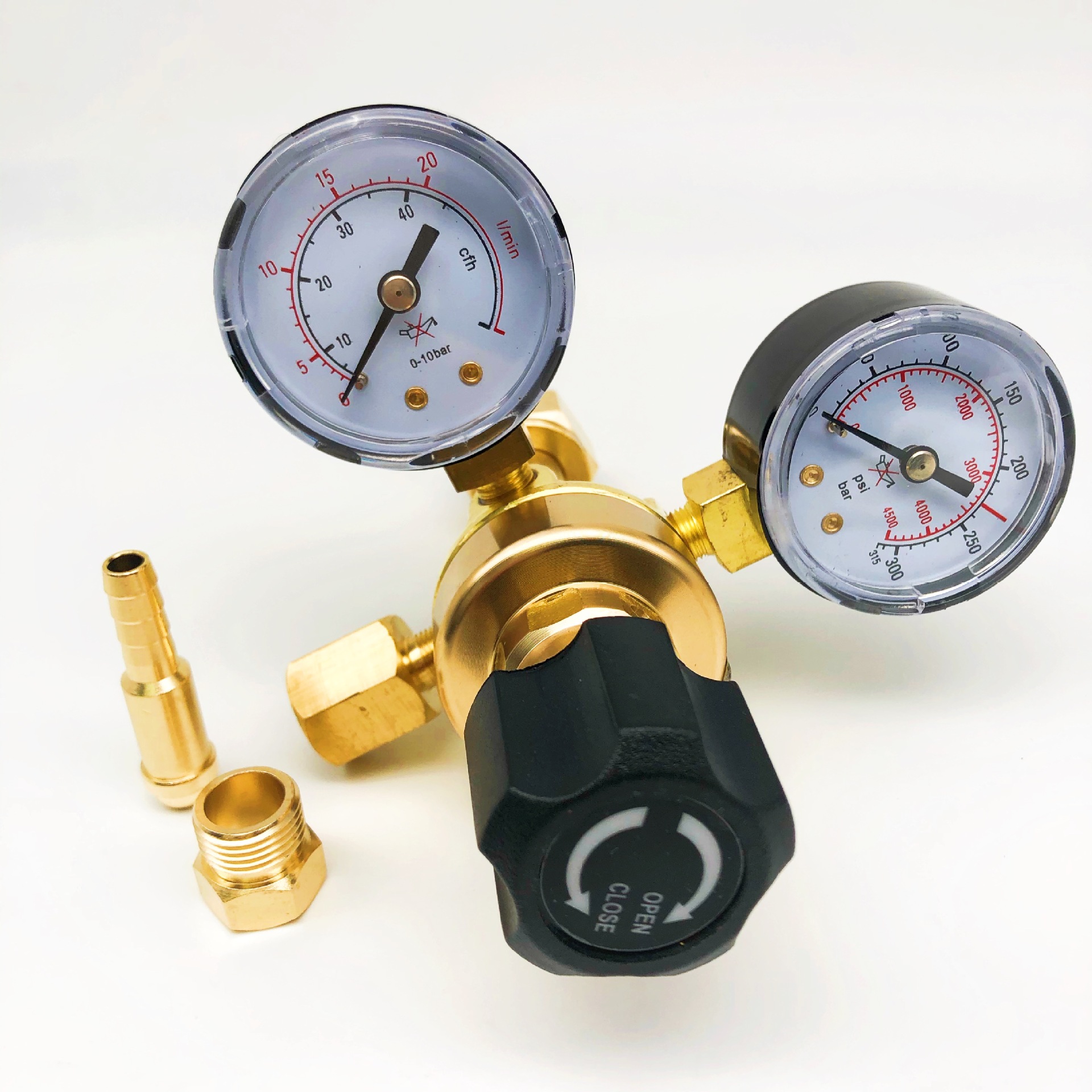 American-style lightweight AR CO2 all-copper gas meter CGA320 flat seal pressure reducer Specification image