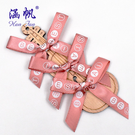1CM printed bow, 3-inch ribbon, gift box packaging, hand-tied ribbon, satin ribbon, custom-made handmade bow Item Picture
