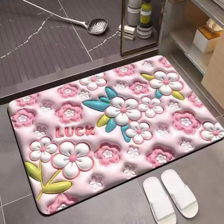 Diatom mud absorbent soft pad 5D, anti-slip floor mat for bathroom and toilet door, anti-slip floor mat for washroom and toilet carpet