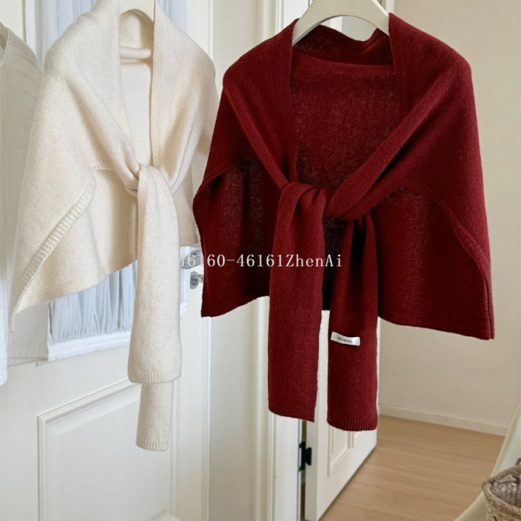 New cross-border e-commerce live-streaming 100% all-wool shawl from Australia, T-shaped top with knotted waistcoat, supply chain available details Picture