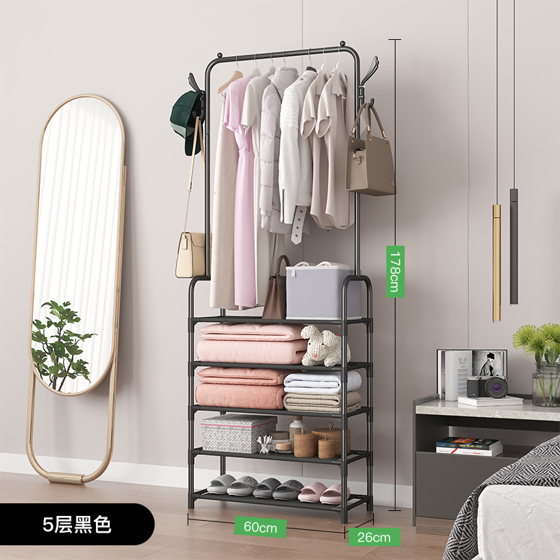 Multi-functional shoe and hat rack, multi-layer combination shoe rack, steel pipe assembly coat and hat rack, one-piece assembly, movable storage rack Item Picture
