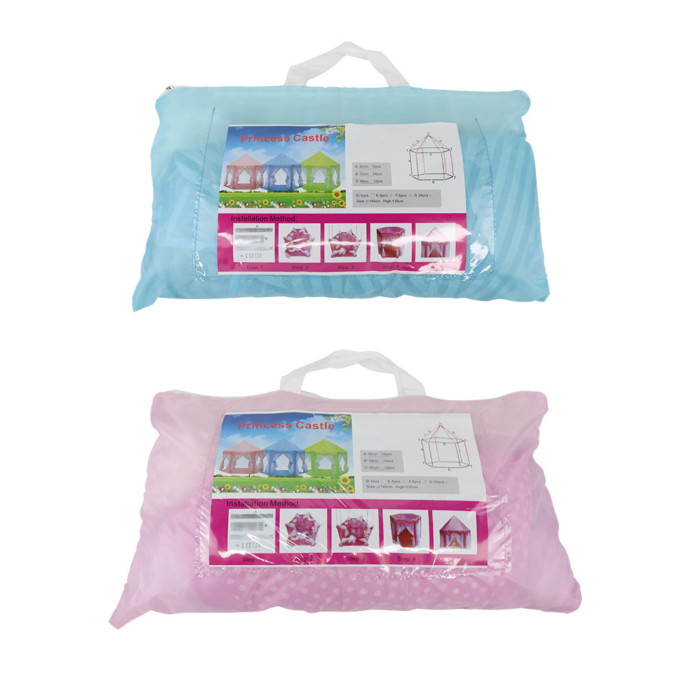 厂家批发儿童室内薄纱六角蓬装饰游戏屋公主游戏屋帐篷玩具屋