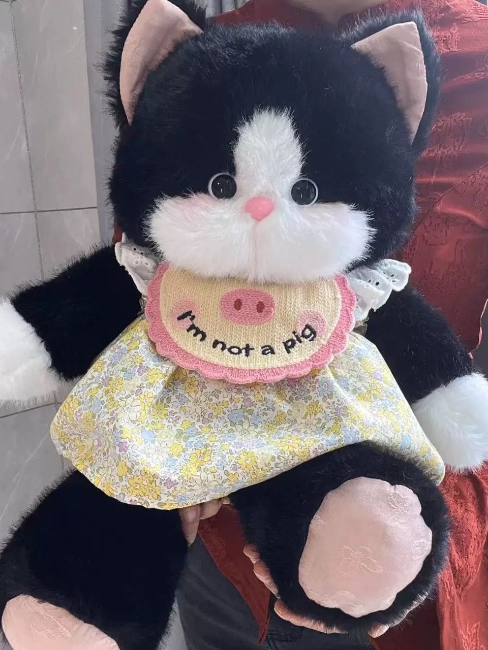Cute little black cat plush toy 2024 new style personalized doll backpack cartoon backpack gift Specification image