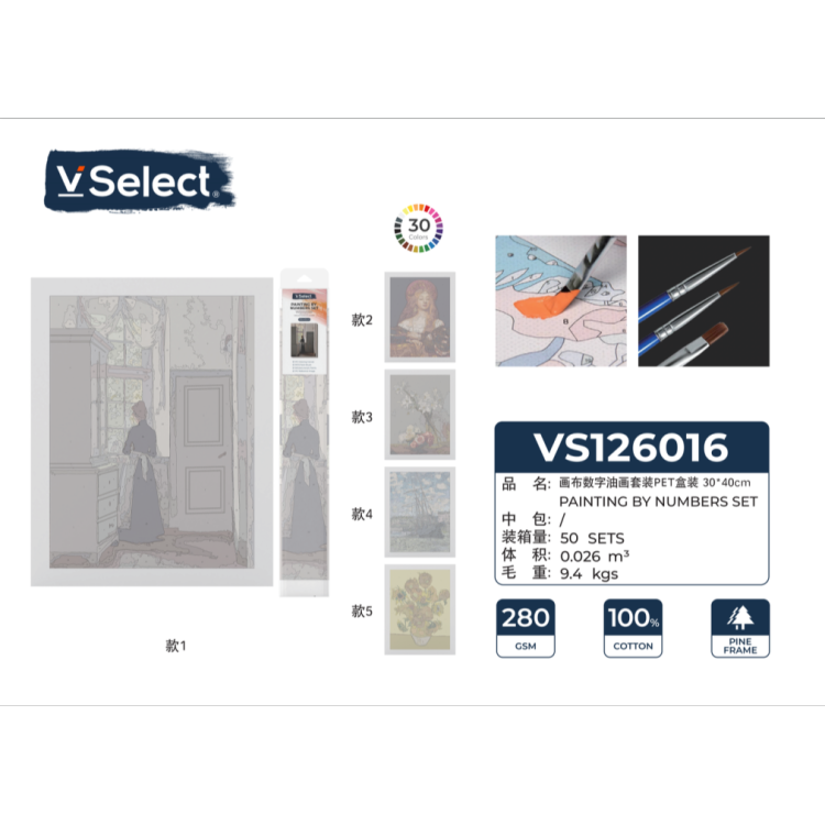 VSelect PET Boxed Canvas Digital Oil Painting Frameless DIY Hand-painted Coloring Set Application Scenario
