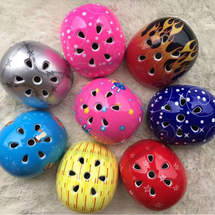 Children's roller skating helmet and protective gear set, seven-piece set, skateboard protective gear, head guard, hand guard, elbow guard, knee guard, seven-hole landmine details Picture