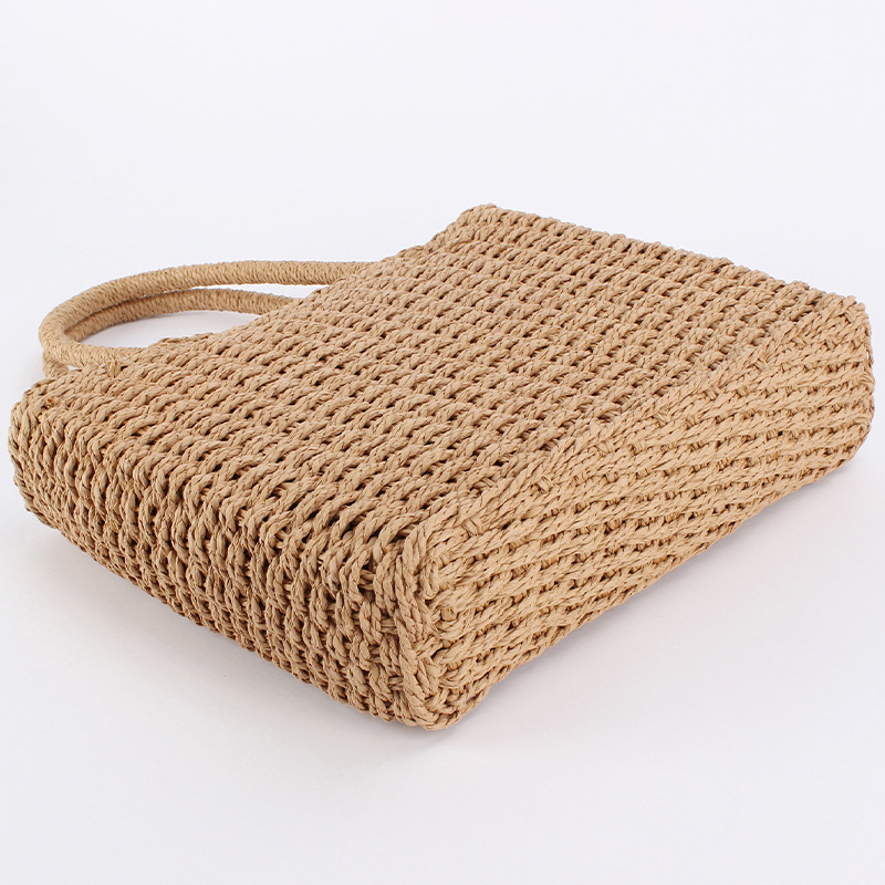 One-piece consignment summer new high-end texture handbag, large-capacity beach bag, simple and versatile woven handbag Specification image