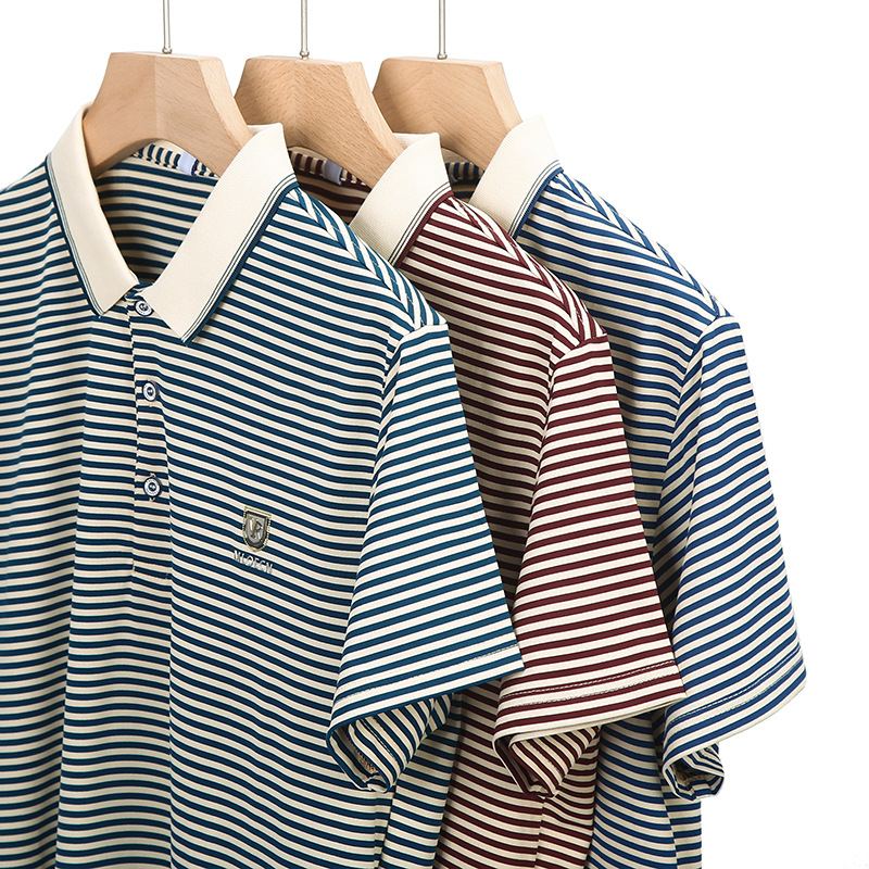 The new summer 2026 season's best-selling fine striped fashionable casual POLO shirt for foreign trade Specification image