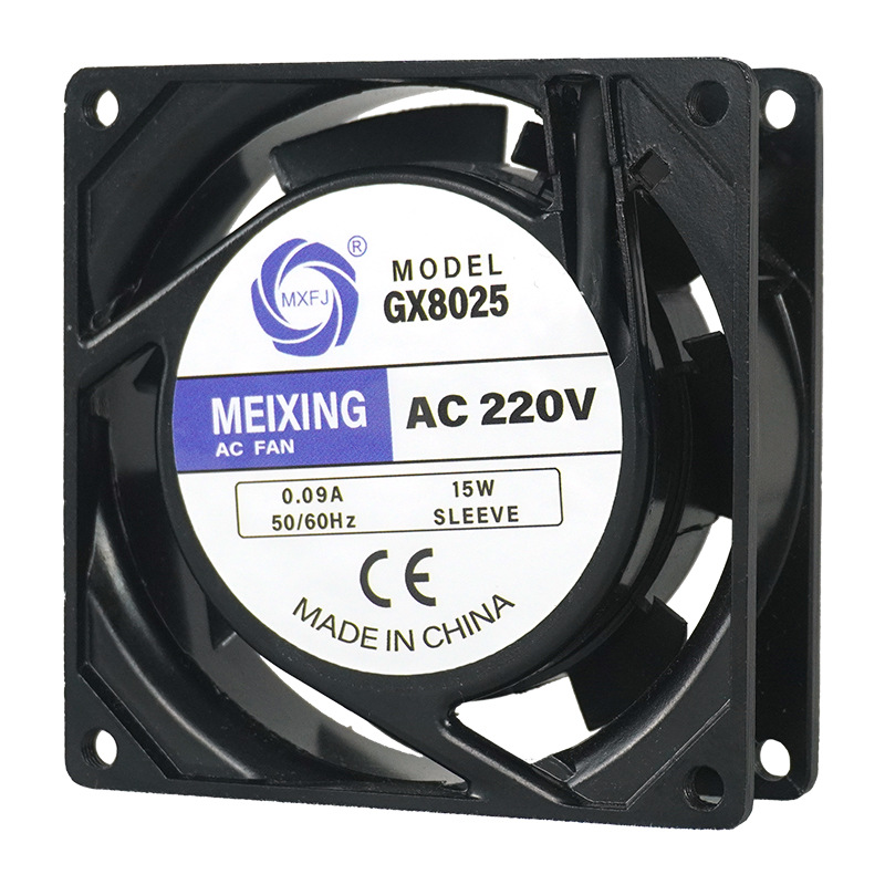 GX8025 fan, 220V, high air volume, high-speed, 80*80*25MM axial flow fan, cooling fan details Picture