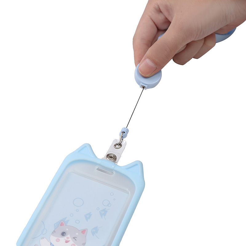En stock dibujos animados lindos student rice card sleeves plastic longcordon tarjeta de trabajador tarjeta de autobús estuche de protección de tarjeta de identificación de estudiante Specification image