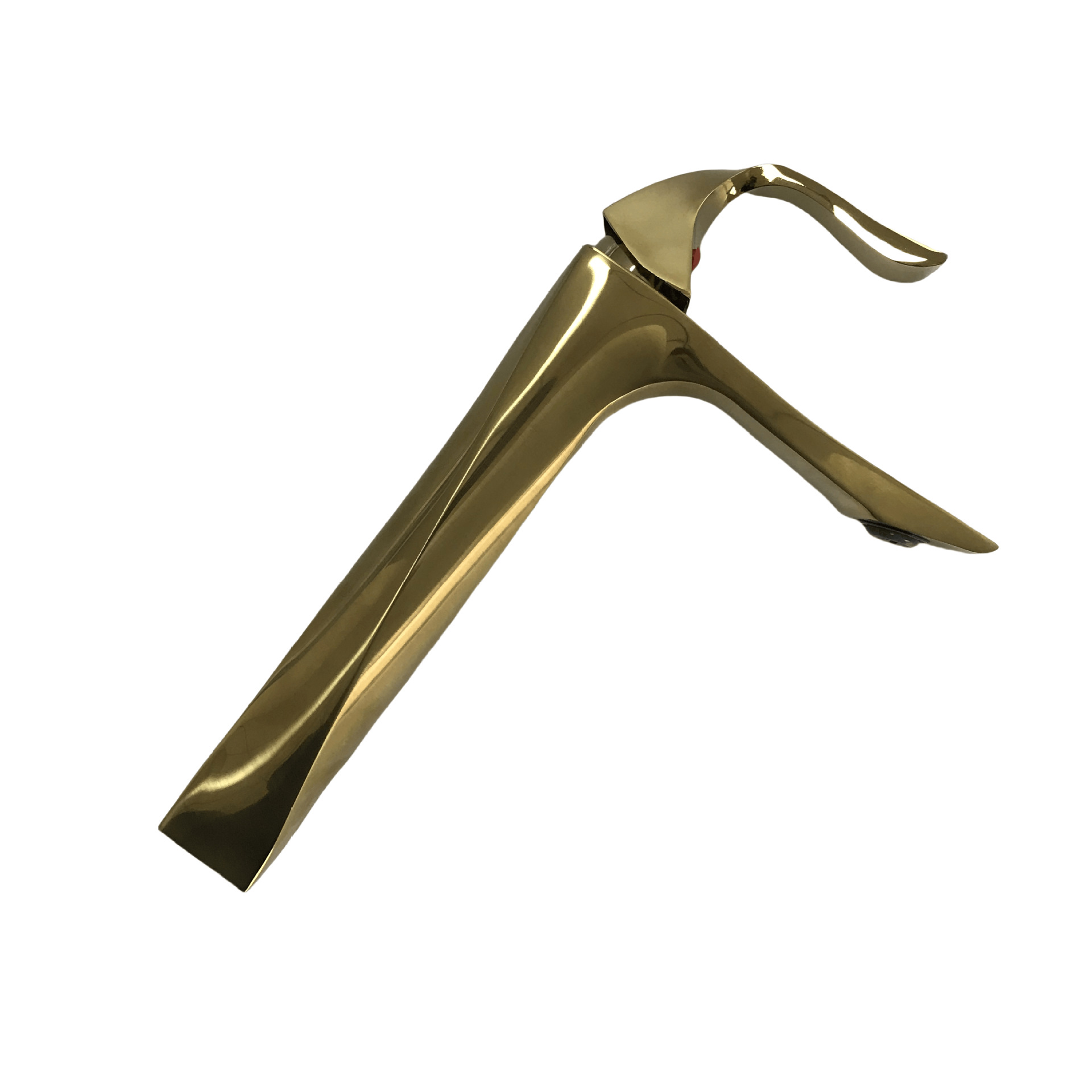 金色加高混水台下洗脸盆水龙头钛金麻花高款单孔冷热面盆水龙头