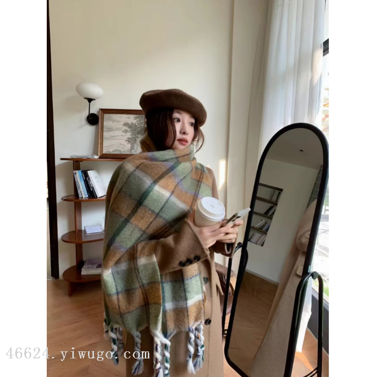 跨境围巾批发电商直播供应链供货棉花糖系列金丝九宫格手工结粗须