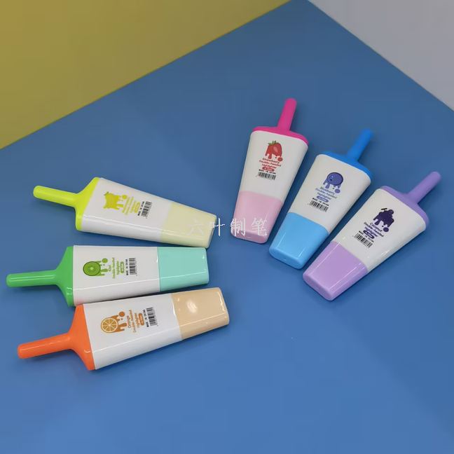 Ice cream-shaped double-headed highlighters details Picture
