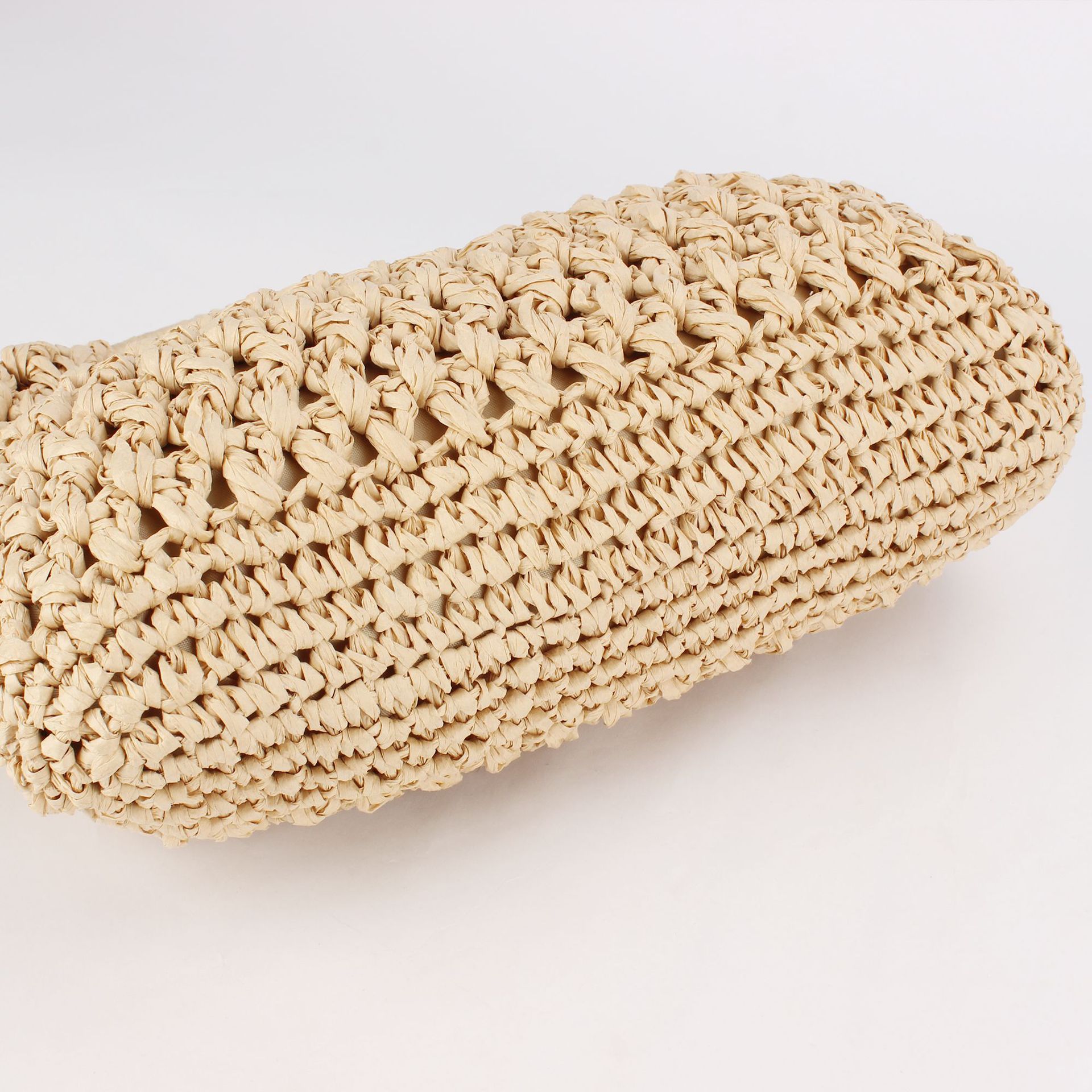 Beige woven bag, golden chain single-shoulder crossbody bag, women's fashionable handbag Specification image