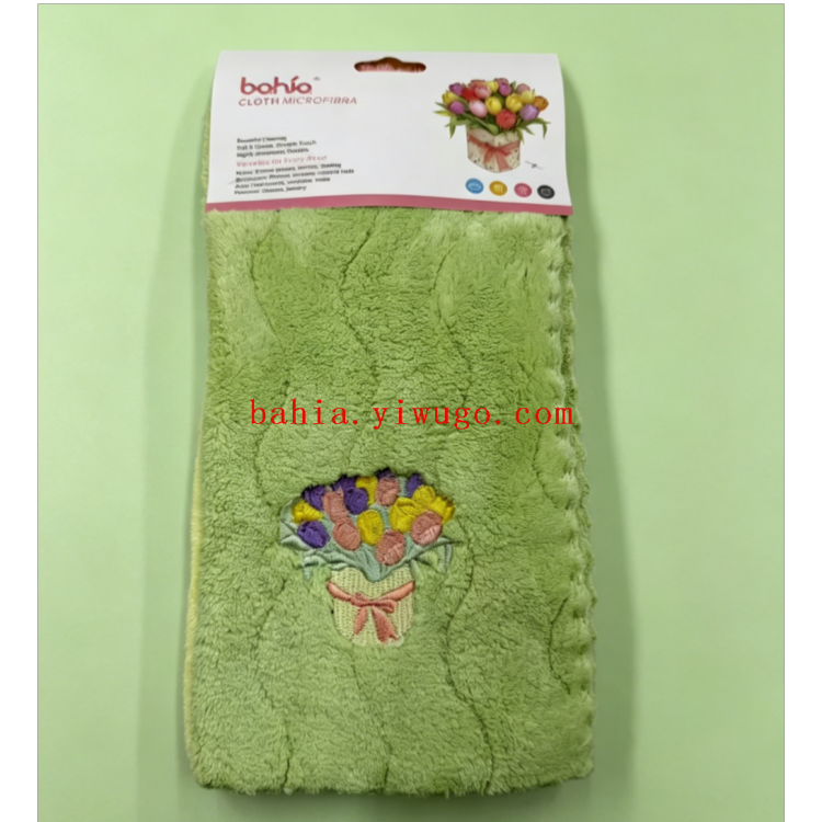 Embroidered bouquet towel, plain lace cloth, household absorbent and stain-removing cleaning towel Item Picture