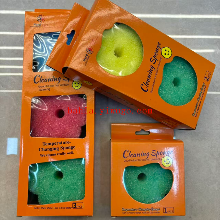 五指花朵洗碗海绵擦厨房刷碗刷锅清洁百洁布聚醚感温棉+海藻棉