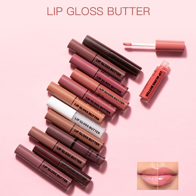 Butter Glossy Glitter Transparent Lip Gloss Moisturizing Herbal Mineral mirror effect Long-lasting color display Specification image