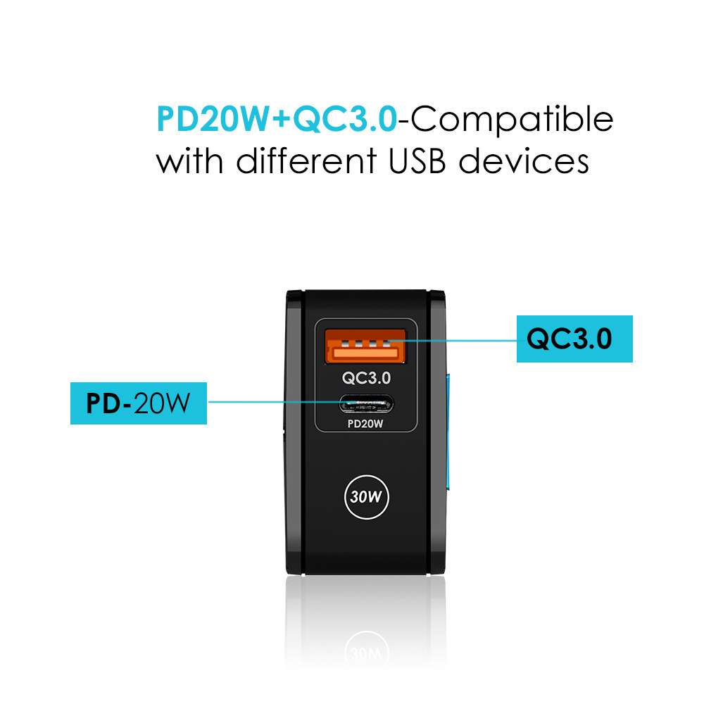 PD20W، شاحن الهاتف النقال، 5V4A، أوروبا، الولايات المتحدة، بريطانيا، كوريا، الهند details Picture