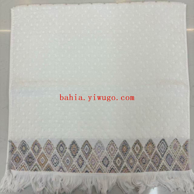 Pure cotton fringed towel embroidered face towel 48*100cm soft and comfortable towel bath towel bahia Specification image