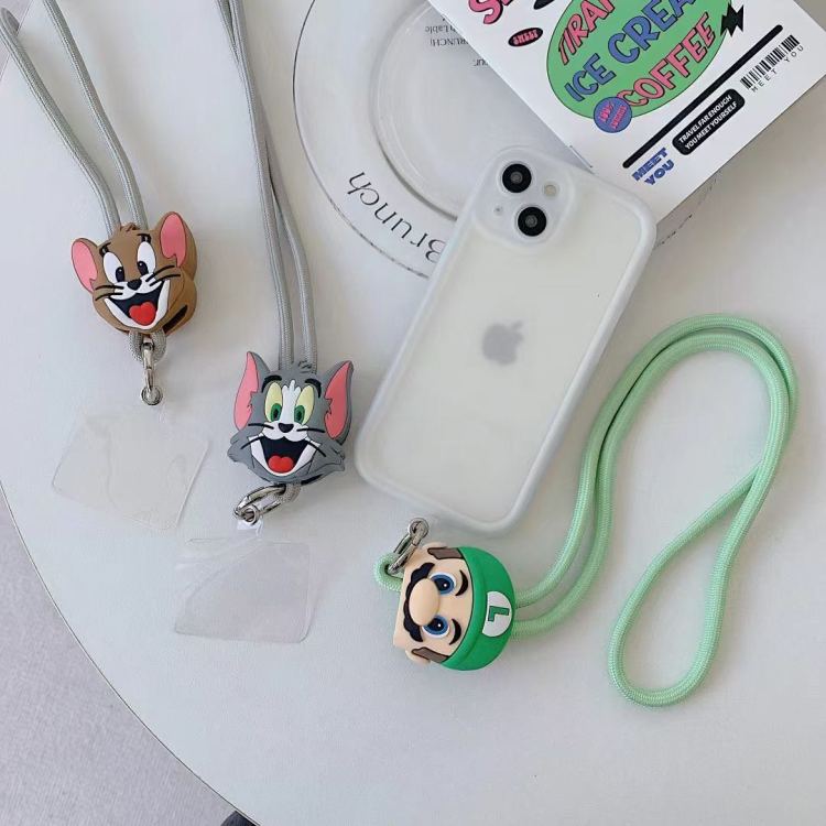 Long strap, colorful phone clip, crossbody phone strap, cartoon lanyard, back clip, adjustable lanyard h details Picture