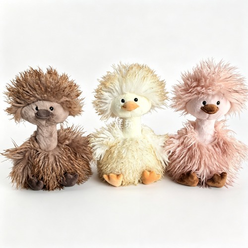 Curly, explosive mushroom-headed duck, little yellow duck plush toy, cute duck doll, a gift for girls