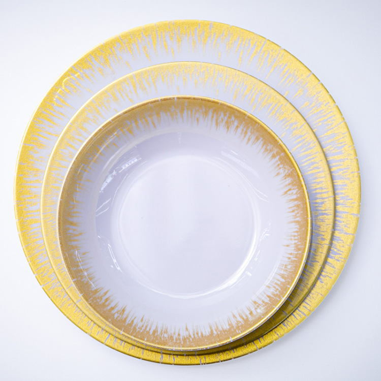 跨境盘 密胺餐具 仿瓷碗水果盘 碟 托盘 盖碗 美耐皿库存 可定制