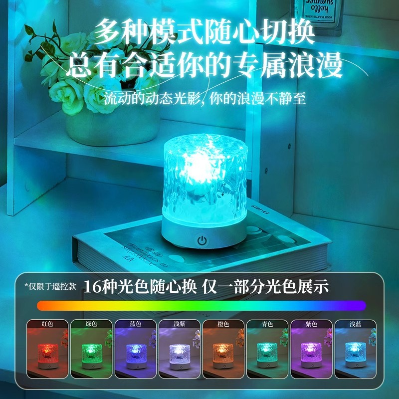 水波纹氛围灯卧室情调气氛灯睡眠床头灯房间浪漫星空灯充电小夜灯产品图