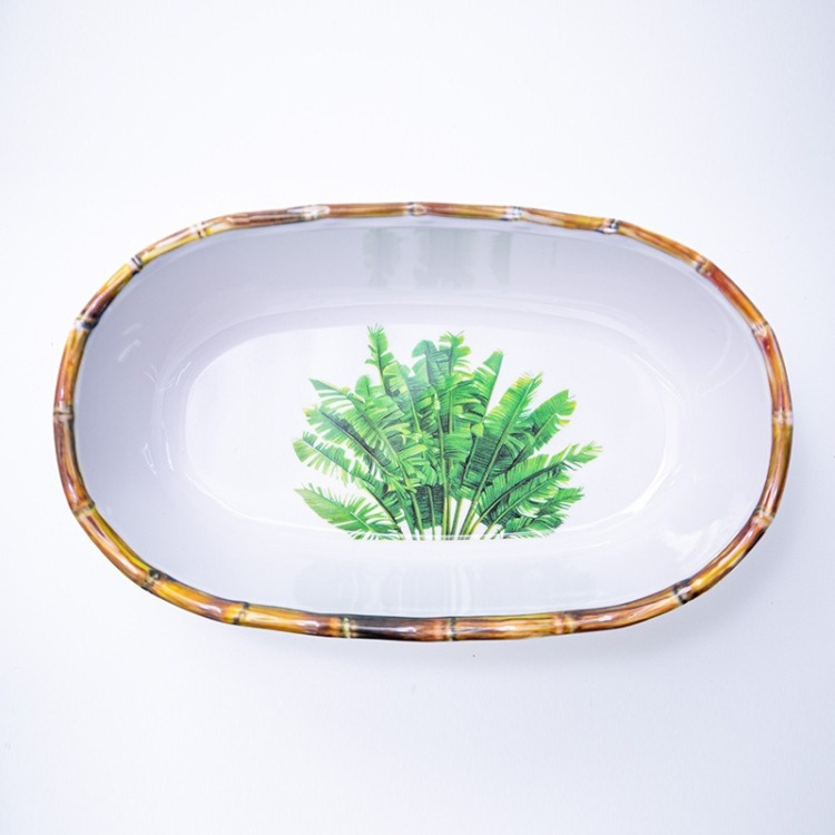 Cross-border melamine tableware, porcelain imitation plates, Western plates, snacks, sushi A5, white printed plates Item Picture