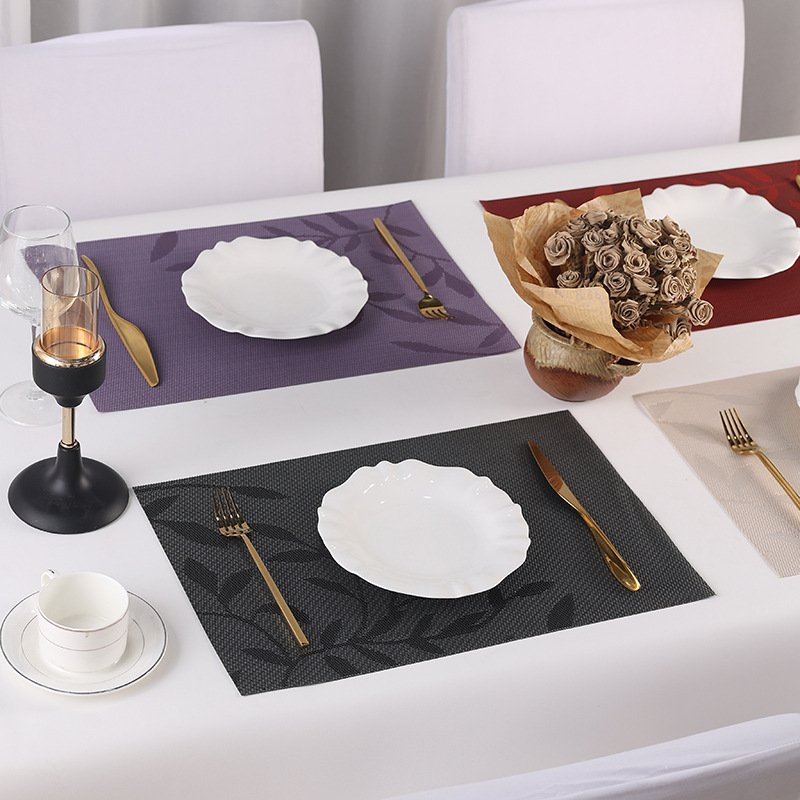 爱上柳叶长方形防滑防油防烫隔热垫现代简约高级感家用餐桌垫批发