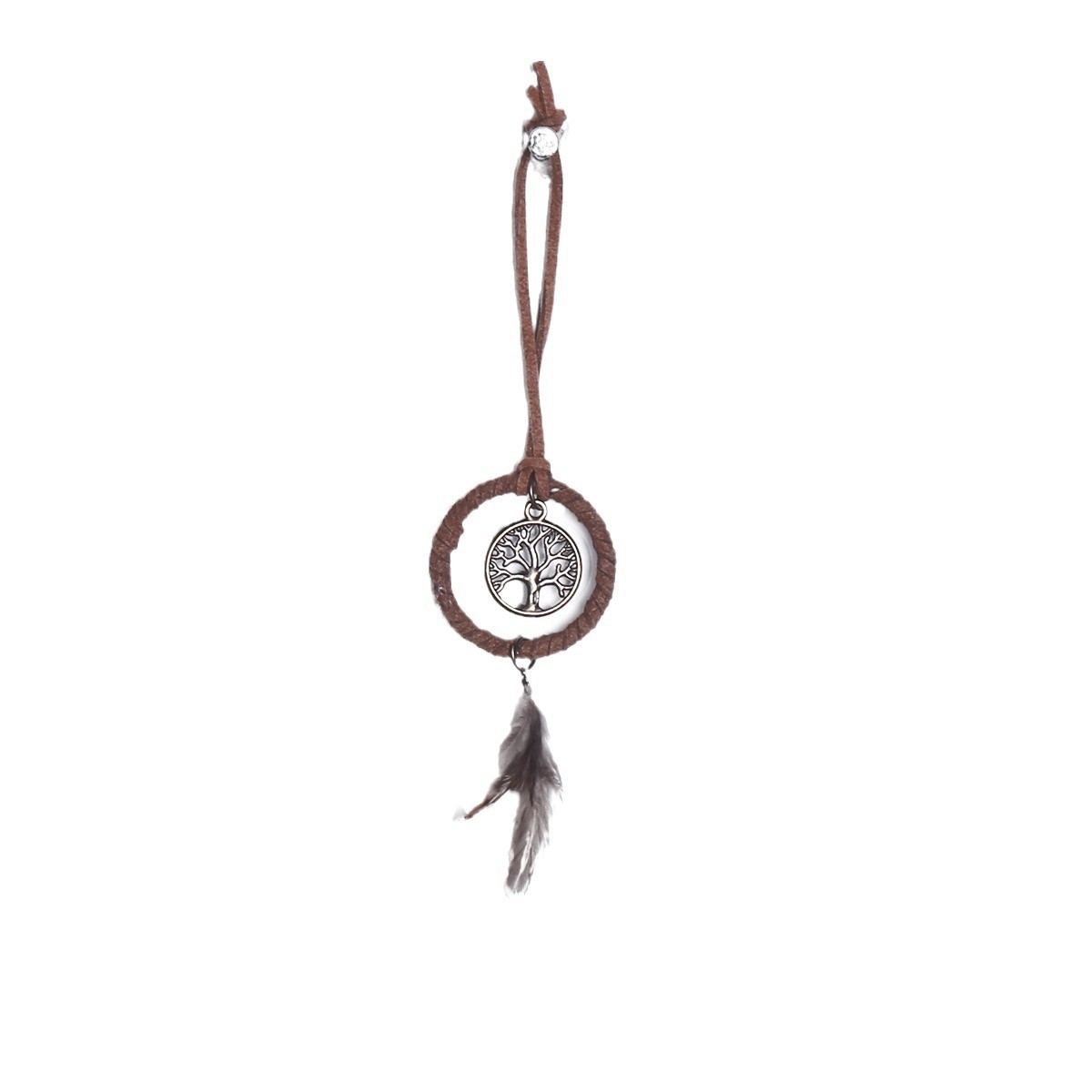 Retro life tree car pendant dream catcher, brown feather dream catcher pendant Dream catcher, wind chime Application Scenario