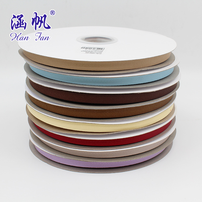1CM color herringbone tape, edge wrap tape, polyester cotton yarn, webbing, binding tape, edge roll fabric factory direct sales wholesale Specification image