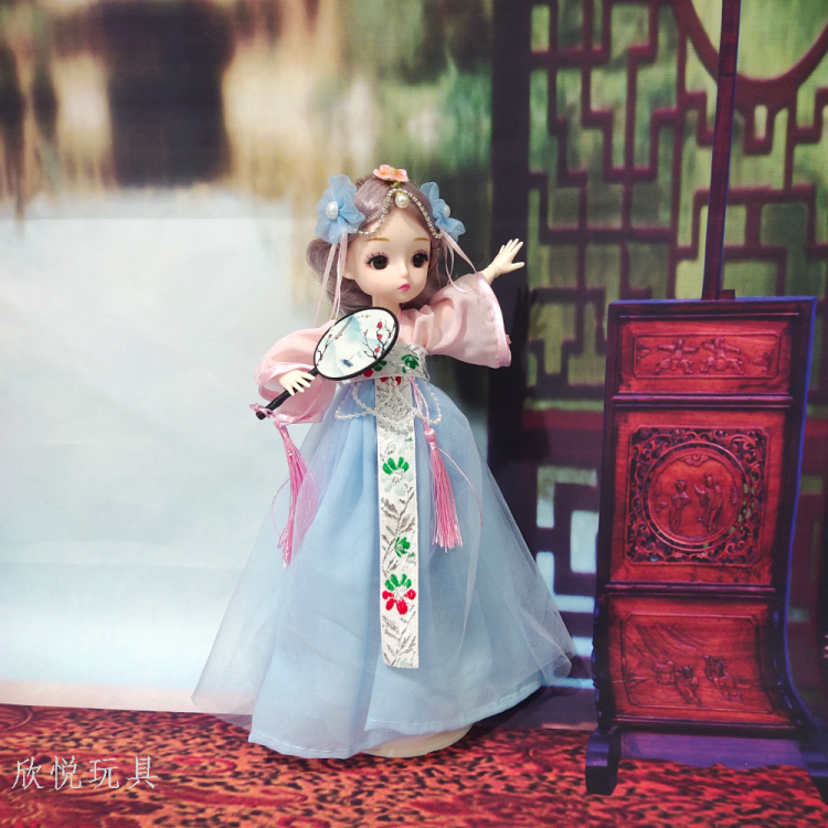 New 30-centimeter Chinese-style Hanfu Barbie doll smart voice princess girl set gift children's toy details Picture