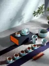 Taiwan Lu Bao Antique Ru Kiln Tea sets, high-end home and office tea set, Rain Over Sky Green Tea Set Gift box Item Picture