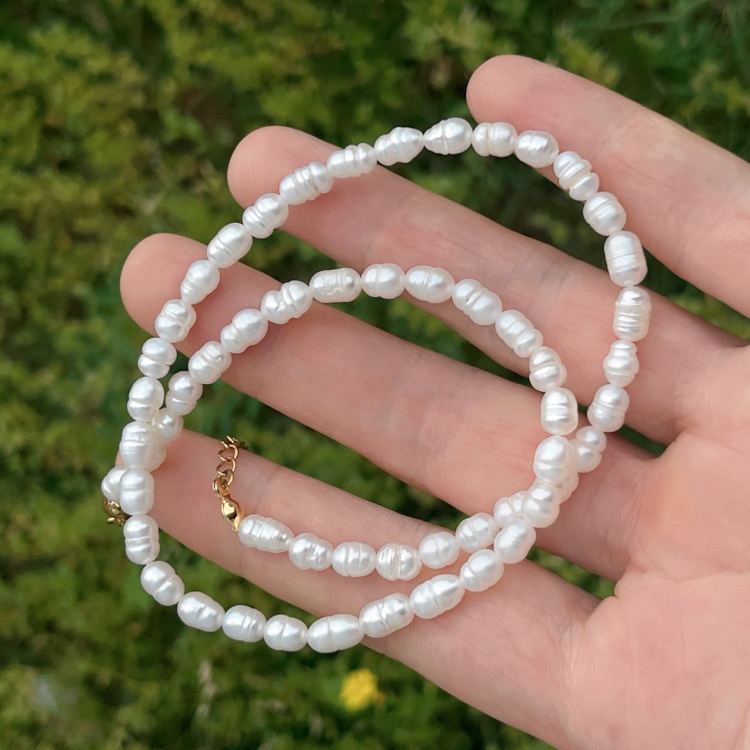 Yunyi Shijia Threaded Millet Pearl Necklace, double-wear bracelet, natural freshwater pearl, Taiyuan Iron and Steel accessories wholesale, versatile Application Scenario