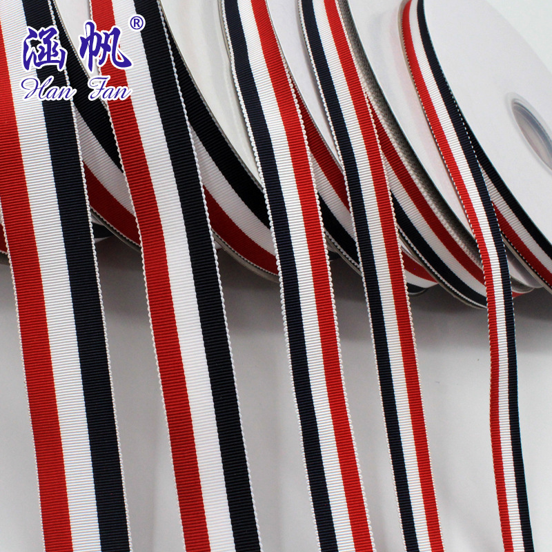 1.2-4cm red, white and blue woven hat straps, silk ribbons and colorful ribbons gift packaging diy factory direct sales Specification image