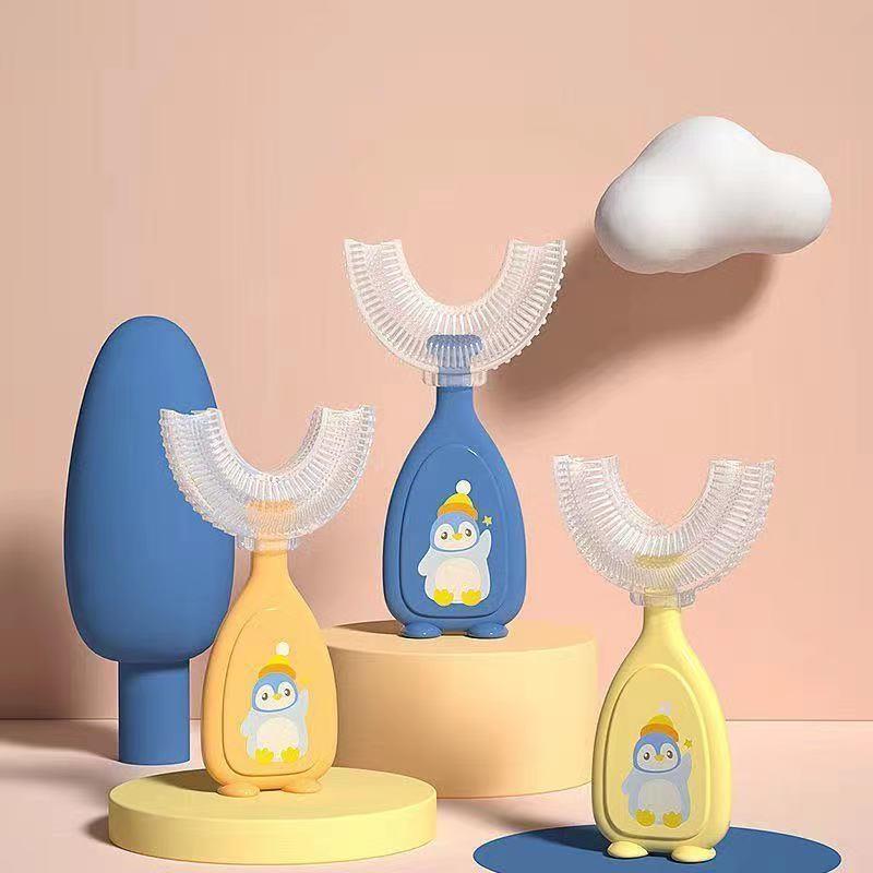 Manual U-shaped children's toothbrush, silicone toothbrush, baby mouthpiece oral cleaning, manual U-shaped children's toothbrush details Picture