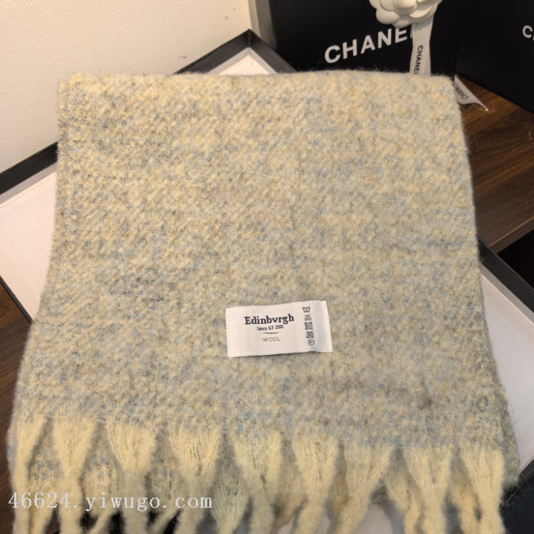 跨境围巾批发电商直播供应链供货复古羊毛粗须