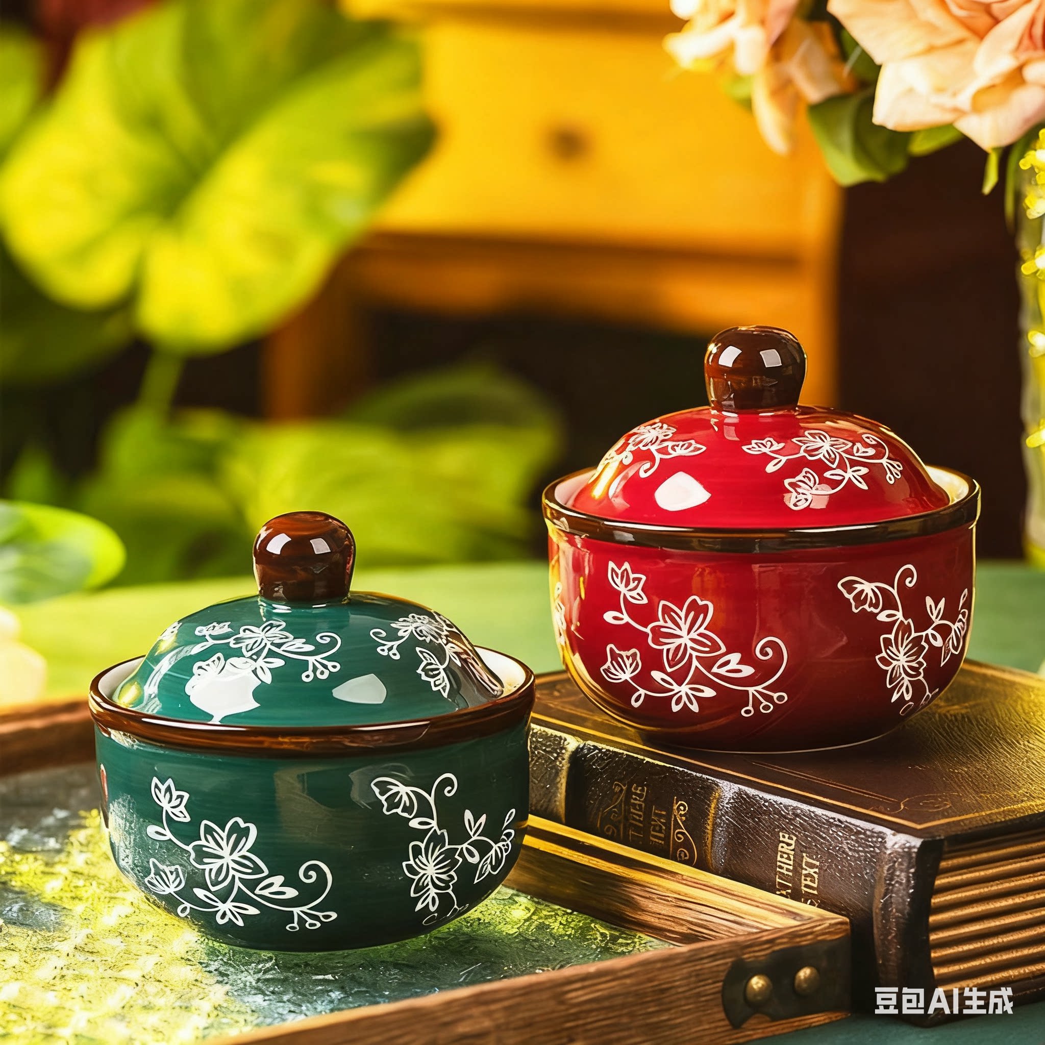 Creative ceramic small stew pot, household covered soup pot, water bath soup pot, steamed egg bowl, special bowl for steamed egg custard, dessert bowl Specification image