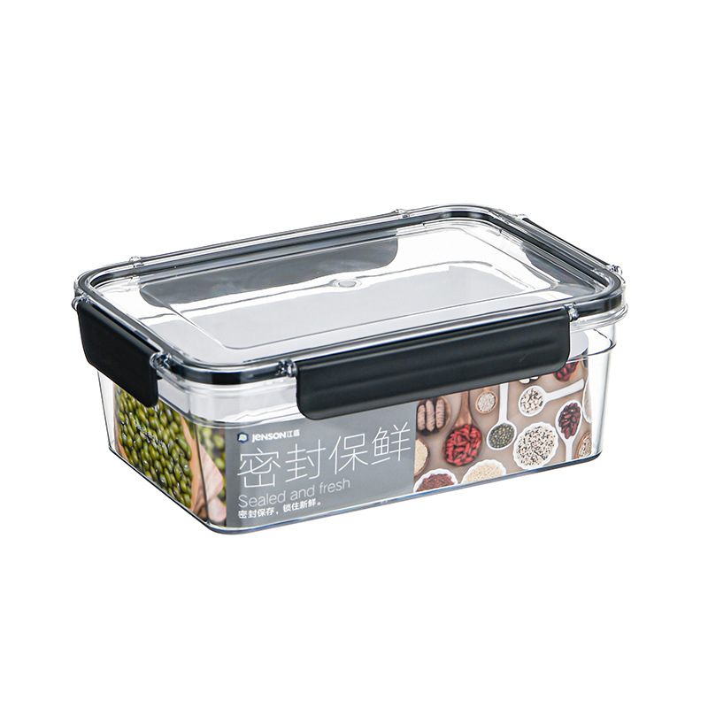 Rectangular PET sealed jar for grains, kitchen preservation box, food-grade transparent lid, storage box for grains and cereals Application Scenario