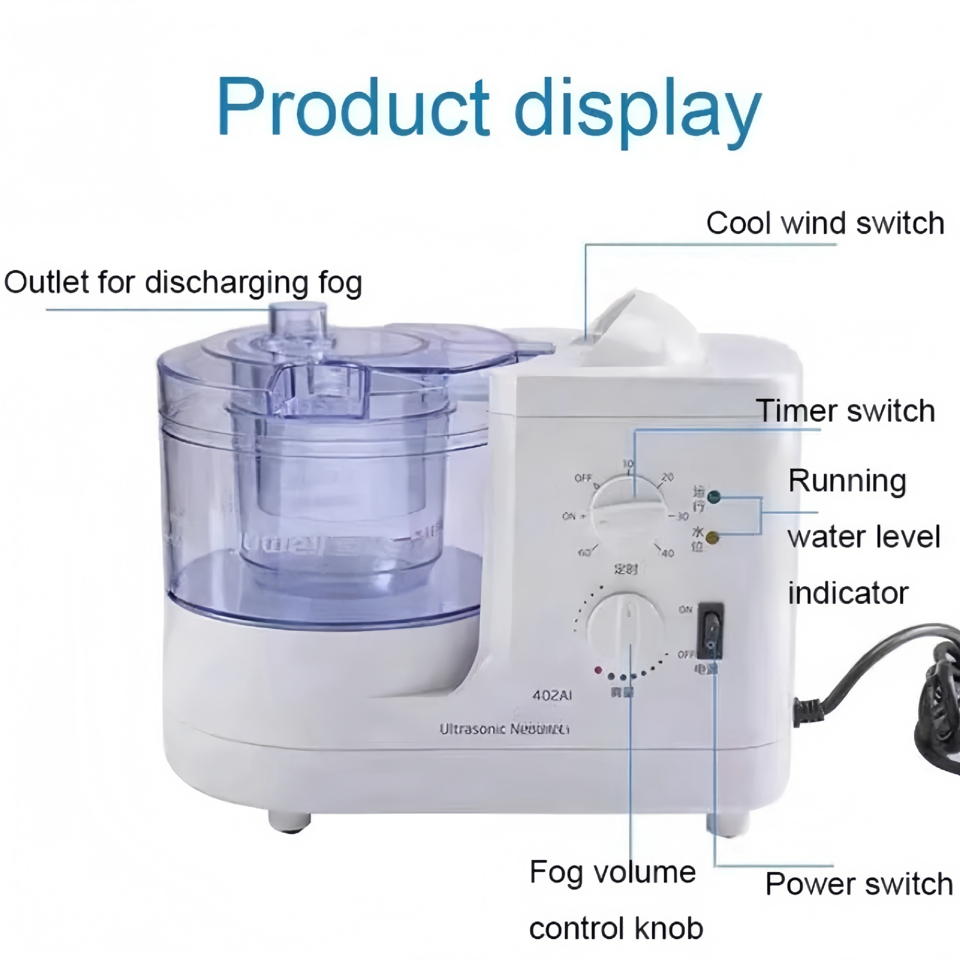 Nebulizer, English packaging, ultrasonic nebulizer, adult and children's inhalation nebulizer, medical device full figure