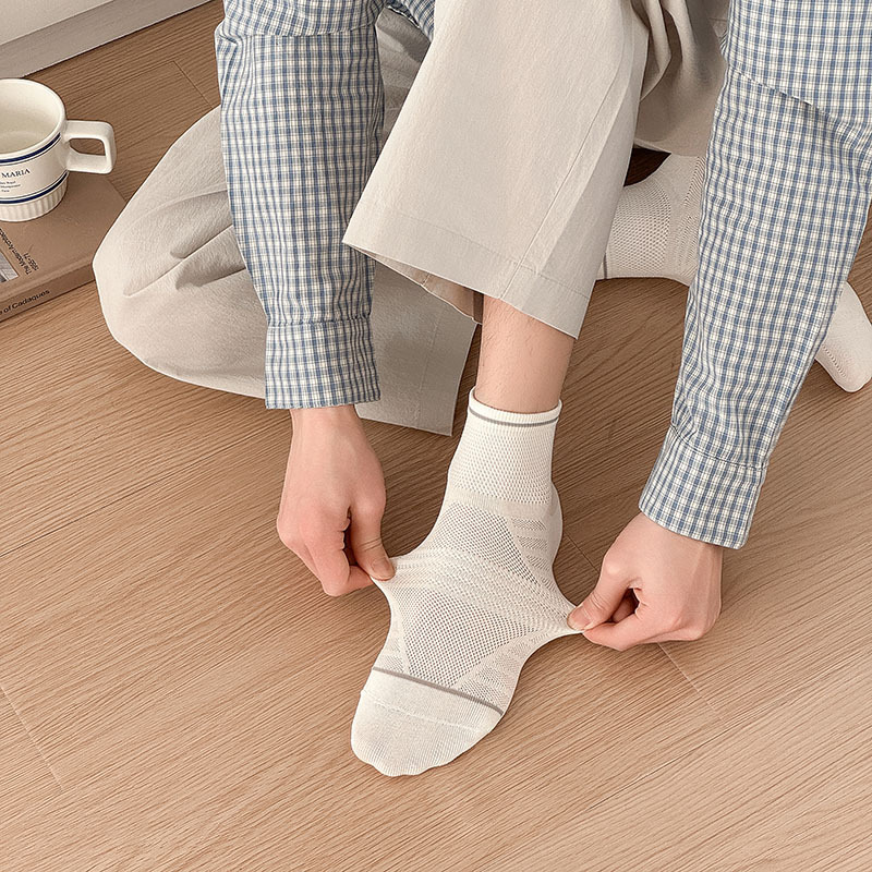 Spring/Summer 26 New Men's low-top shallow-mouthed short-leg sports socks, men's thin mesh breathable running and cycling socks Specification image