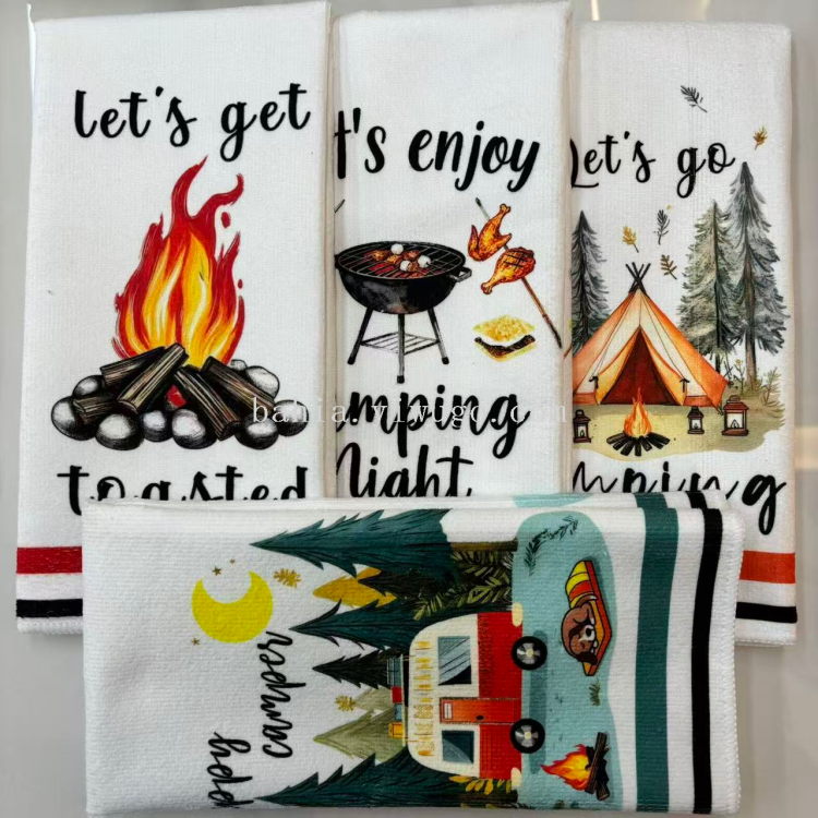 Bahia Camping printed tea towel, outdoor camping placemat, multi-functional cleaning cloth 40*60cm details Picture