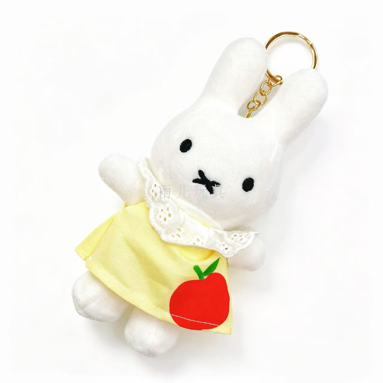 Lace, polka dot, fruit dress, rabbit plush pendant, cartoon white rabbit keychain, backpack hanger wholesale Item Picture